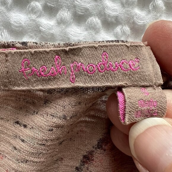 Fresh Produce Cotton Tunic Top Neutral Bohemian Casual Size Small - Picture 5 of 7